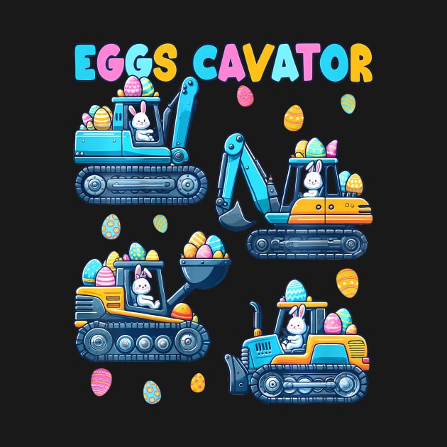 Kids Eggs Cavator Easter Egg Construction Trucks Bunny Excavator by snownature