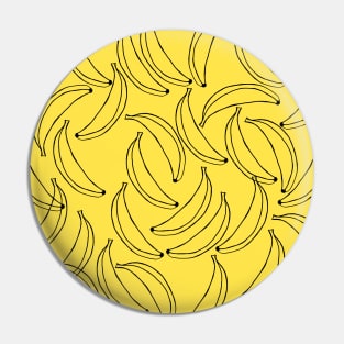 Cute Bananas Pattern on Yellow Background Pin