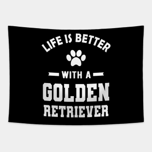 Golden Retriever - Life is better with a golden retriever Tapestry