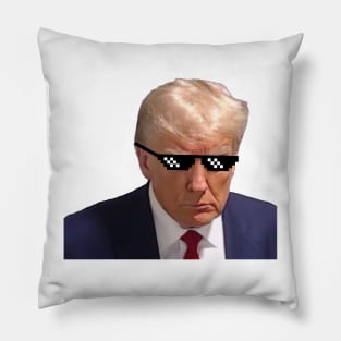 Trump Pixelated Glasses with Transparent background Pillow