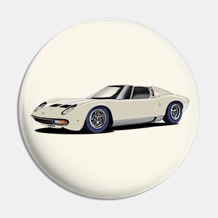 Lamborghini Miura in bianco white Pin