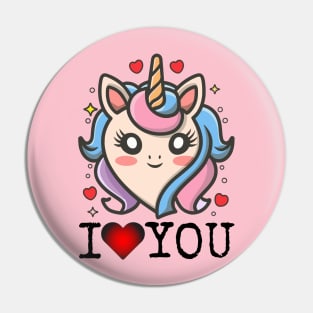 Valentines Day Unicorn Pin