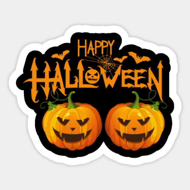 Happy Halloween T Shirt Pumpkin Face Cartoon Funny Gift Happy Halloween Pumpkin Face Ca Sticker Teepublic Au