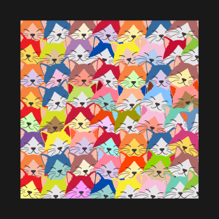 A lot of Colorful Cats | Kitten Pet Repeated Pattern Gift for Cat Owner T-Shirt