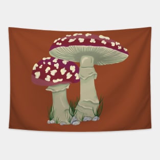 Autumn Mushrooms Tapestry