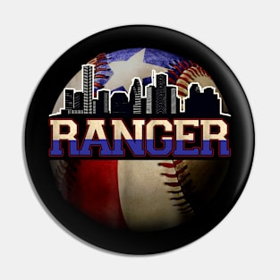 Ranger texas sillhoutle baseball Pin