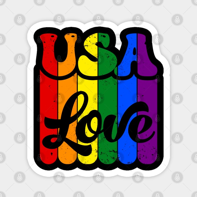 USA Rainbow Love Magnet by bobacks