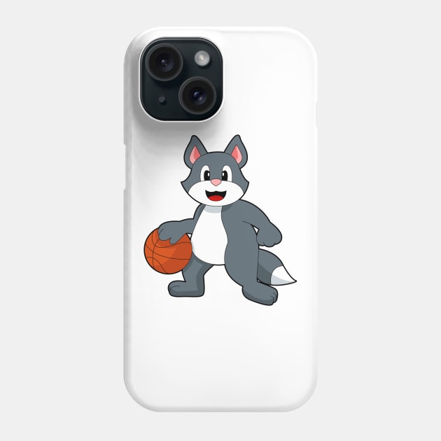 Cat Basketball player Basketball Phone Case by Markus Schnabel