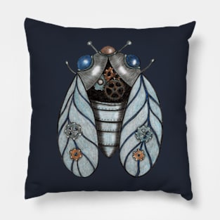 Steampunk Cicada Pillow