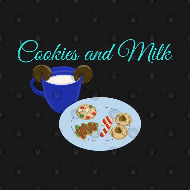 Christmas Cookies and Milk- Text by tesiamarieart