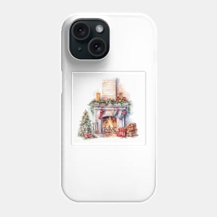 christmas fireplace Phone Case