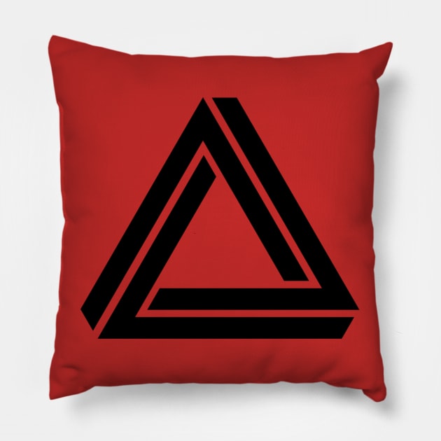 Impossible Triangle Optical Illusion Pillow by ballhard