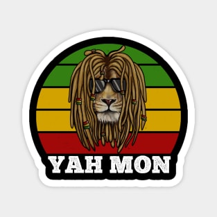 African Rasta Lion, Yah Mon, Jamaican Saying Magnet