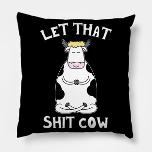 Funny Yoga Cow Meditating Pun Zen Meditation Pillow