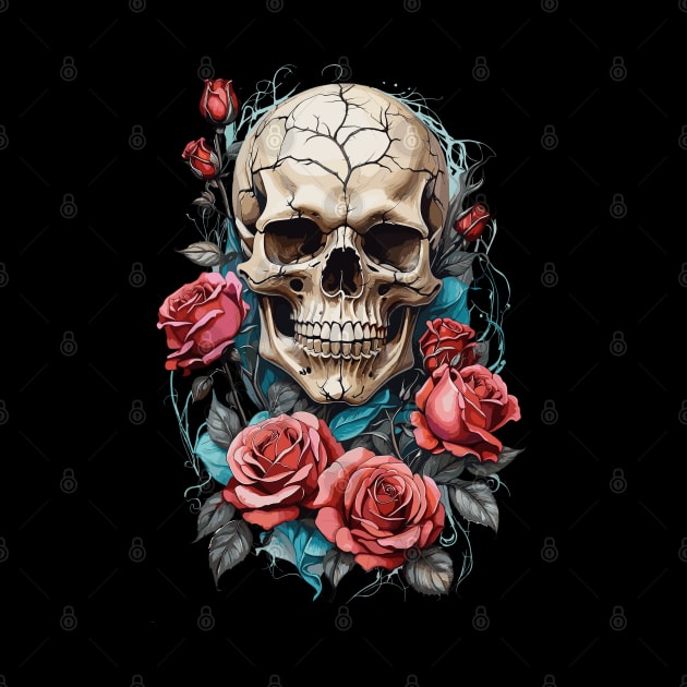 Death Skull Roses by Ratherkool