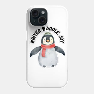 Winter Waddle Joy, Winter, Christmas humor Phone Case