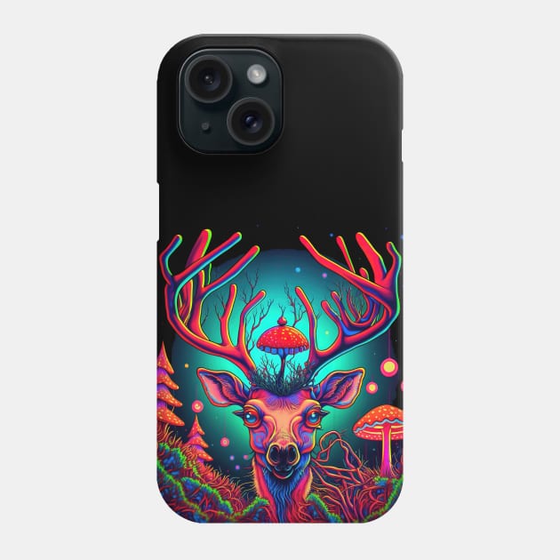 Rudolf the Tripping Reindeer | Psychedelic Art Phone Case by Trippinink