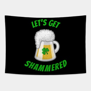 Funny Saint Patricks Day Shamrock and Beer Drinking tshirt Tapestry