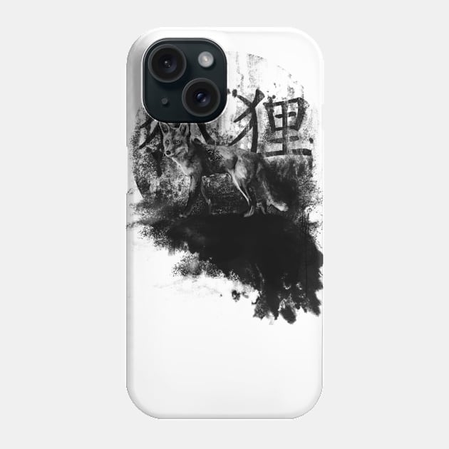 Chinese Ink Fox Phone Case by AtomicBanana