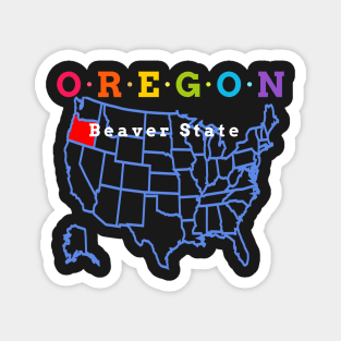 Oregon, USA. Beaver State. (With Map) Magnet