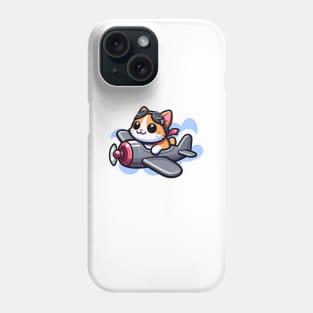 kitty on a plane Phone Case