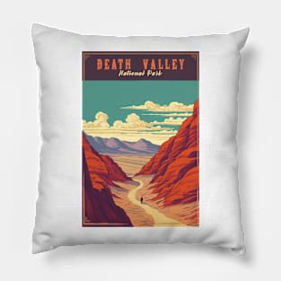 Death Valley National Park Vintage Travel  Poster Pillow