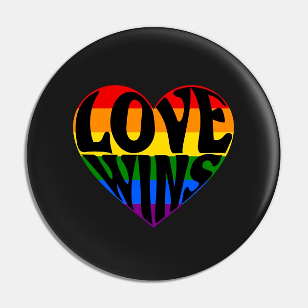 Love wins rainbow heart Pin by beakraus