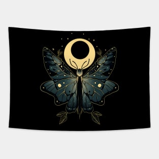 Witchy Celestial Moth Tapestry