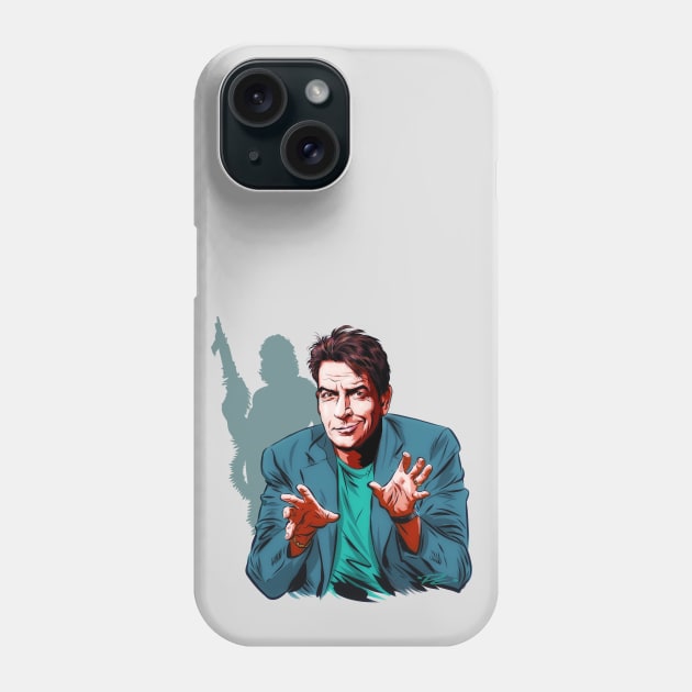 Charlie Sheen - An illustration by Paul Cemmick Phone Case by PLAYDIGITAL2020