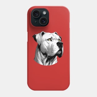 Stunning and Cool Dogo Argentino Monochrome and Gold Portrait for Father's Day Phone Case