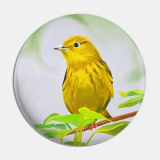 Yellow Warbler bird painting Pin