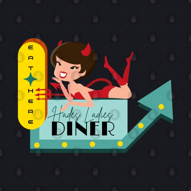 Eat Here Diner - MCM Vintage Aesthetic by TopKnotDesign