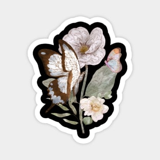 Pollinator Butterflies & Flowers Cottage core Botanical Magnet