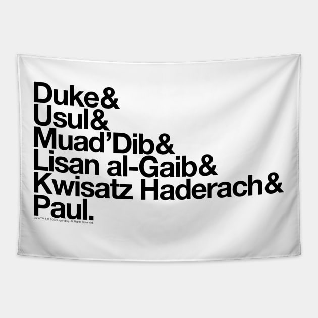 Paul Atreides Helvetica List (Black Text) Tapestry by gt14199