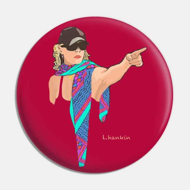 The Scarf on Dark Red Background Pin by LarryHankin