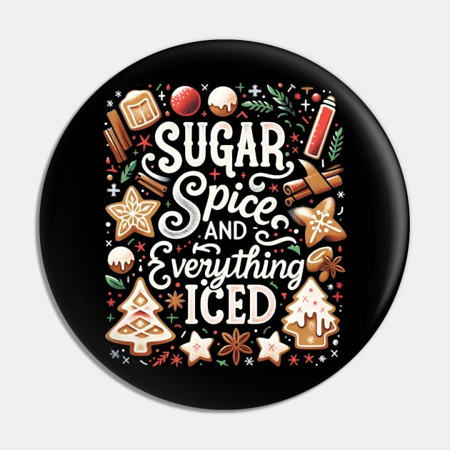 Sugar and Spice Vintage Christmas Cookies Baking Pin by TheCloakedOak