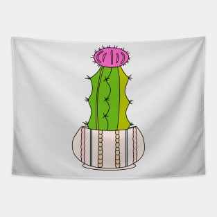 Cute Cactus Design #134: Cute Hybrid Cactus In A Cable-Knit Patterned Pot Tapestry