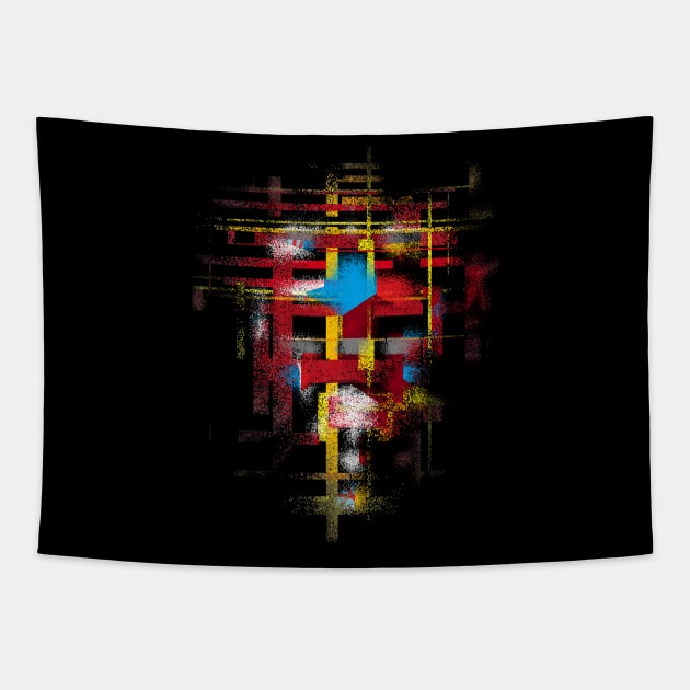 cyborg face - abstract Tapestry by Nikokosmos