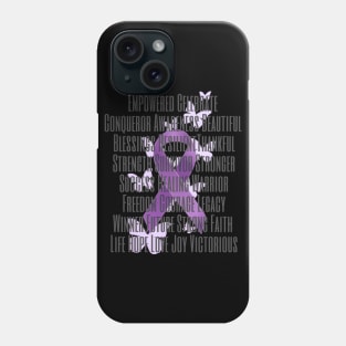 Purple Awareness Ribbon with Encouraging Words Phone Case