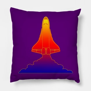 Rainbow Space Shuttle Pillow