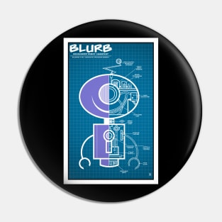 BLURB technical blueprint Art Print Pin