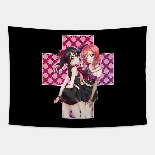 Niko Yazawa <3 Maki Nishikino - Love Novels version (edit.) Tapestry by YueGraphicDesign