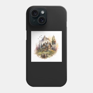 Mountain Log Cabin Ornament Phone Case