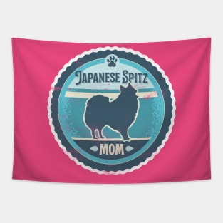 Japanese Spitz Mom - Distressed Japanese Spitz Silhouette Tapestry