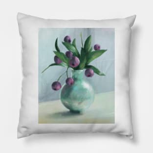 Bilberry vase painting Pillow