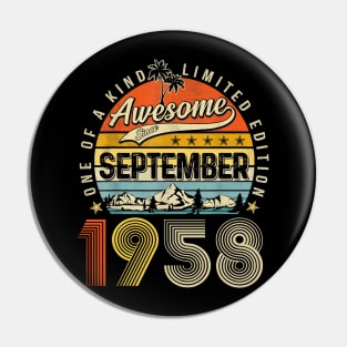 Awesome Since September 1958 Vintage 65th Birthday Pin