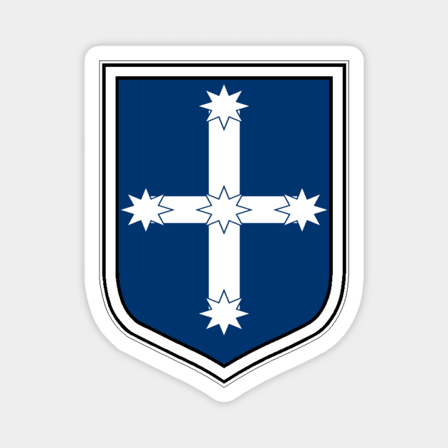 Australian Eureka flag in the shape of a shield Magnet by pickledpossums