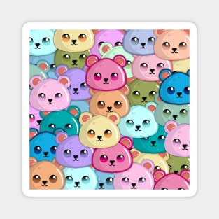 Cute Colored Bears Pattern Magnet