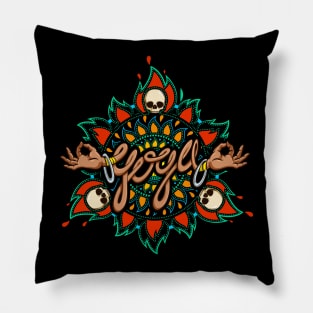 Dhalsim - yoga mandala Pillow