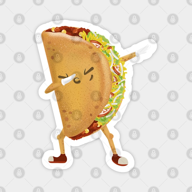 Dabbing Taco Funny taco lover shirt Magnet by HamilcArt